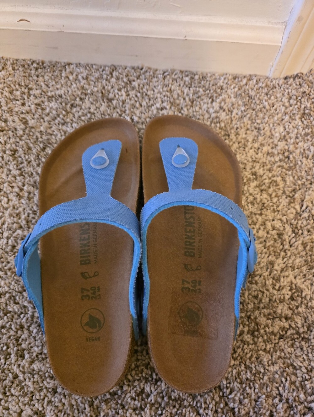 NWOT Birkenstock Gizeh Thong Blue Sandals Size 37 EU - Picture 3 of 4